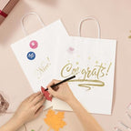 GSSUSA White Kraft Paper Gift Bag with Handles, 10x5x13 Bulk Shopping Grocery Paper Bags 300 Pcs - Image 5