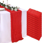 12 Pack Red Cheesecloth Table Runner 23 x 120 Inch 10Ft by Pepmily