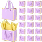EQOREIIN 30 Pcs Metallic Paper Small Gift Bags with Handles & Tissue Paper by EQOREIIN