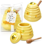 Yinder 18 Pcs Baby Shower Prize for Winners Honey Party Favors 3 oz Ceramic Honey Jars with Dippers Mini Bee Themed Pots with Goodie Boxes for Baby Shower Wedding Favors Bee Themed Party Gifts by Yinder