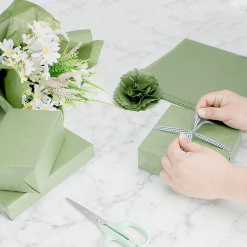 500 Sheets Sage Green Tissue Paper Bulk, 14'' x 20'' Solid Color Wrapping Tissue Paper for Home Party Bridal Shower Baby Shower Gift Wrapping Supplies (Sage Green) - Image 5