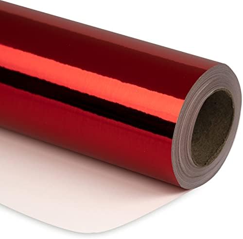 RUSPEPA Red Metallic Wrapping Paper - Solid Color Paper Perfect for Wedding, Birthday, Christmas, Baby Shower - 30 Inches x 100 Feet by RUSPEPA