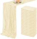 10FT 20 Pack Beige Cheesecloth Table Runner 20 x 120 Inch Long Rustic Gauze Fabric Cheese Cloth Table Runner for Wedding Bridal Baby Shower Table Decorations Boho Sheer Birthday Party Table Decor by FoliafeelHome