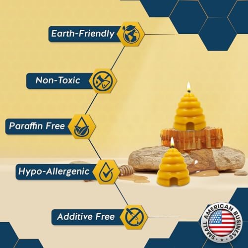 Alternative Imagination Beehive Votive Candles - 12 Pack of Hand Poured Pure Beeswax Candles with Cotton Wicks - Unscented, Non-Toxic, Eco-Conscious Bee Decor and Natural Gifts for Home or Events - Image 6