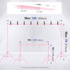EMART Backdrop Stand 10x7FT Adjustable Back Drop Stand for Party -Pink - Image 2