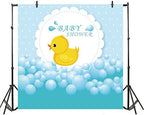 Leyiyi 7x7ft Photography Backdrop Rubber Duck Baby Shower Background Bubble Bath Water Drops Room Interior Decor Birth Celebration Wallpaper Duckling Swimming Photo Portrait Vinyl Video Studio Prop by Leyiyi