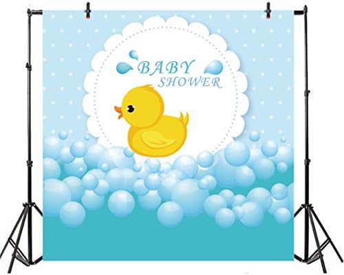 Leyiyi 7x7ft Photography Backdrop Rubber Duck Baby Shower Background Bubble Bath Water Drops Room Interior Decor Birth Celebration Wallpaper Duckling Swimming Photo Portrait Vinyl Video Studio Prop by Leyiyi