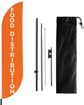 Food Distribution Sign Feather Flag Pole Kit for Outdoor by Mavis Printing|15 FEET Long Polyester Outdoor Banner Flag Easy Hang|HD Print Swooper Flag Pole Mount to Celebrate Food Distribution by MAVISPRINT