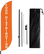 Food Distribution Sign Feather Flag Pole Kit for Outdoor by Mavis Printing|15 FEET Long Polyester Outdoor Banner Flag Easy Hang|HD Print Swooper Flag Pole Mount to Celebrate Food Distribution by MAVISPRINT