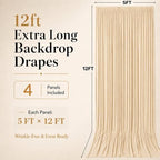 20x12 ft Champagne Backdrop Curtains for Wedding, Party and Photo - Image 6