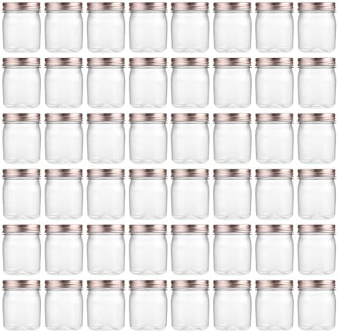 novelinks 8 oz Plastic Mason Jars and Clear Plastic Jars with Lids 8 oz by novelinks