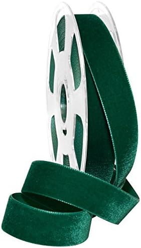 Morex Ribbon Nylon, 7/8 inch by 11 Yards, Emerald, Item 01225/10-456 Nylvalour Velvet Ribbon, 7/8" x 11 yd, by MorexRibbon