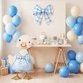 Novabright 2 Pcs Silly Goose Cutout Party Decoration 39.4'' 1st Birthday Silly Goose Cardboard Cut Out Sign 19.69'' Adhesive Bow Cutout Photo Prop Backdrop Standup for Birthday Baby Shower (Blue) by Unknown
