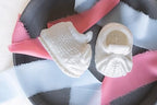 The Original Peek-a-Booties Gender Reveal Candles - Pregnancy Announcement, Gender Reveal Gifts, Cake Topper, Baby Keepsake - White Baby Bootie Candles with Hidden Blue Hearts (1 Set is 2 Booties) - Image 6