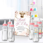 Trelaco 12 Pcs Highland Cow Baby Shower Games Bottle Chug Wooden Sign Set - Image 5