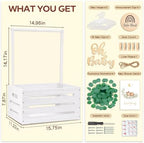 Giftacity Wooden Baby Shower Crate, Large White Personalized Gift Basket - Image 3