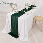 Showgeous 16 Pack Dark Green Cheesecloth Table Runner 17 x 108 Inch - Image 6