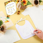 Panitay 100 Pcs White Baby Bodysuits Bibs Kit 25 Guests, Sunflower - Image 6
