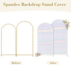 Rainbow White Arch Covers 7.2 and 6ft Sequin Sparkly Birthday Party Arch Backdrop Covers Set of 2 Spandex Shimmer Balloon Arch Stand Cover for Wedding Bridal Shower Baby Shower Photo Arches Background - Image 6