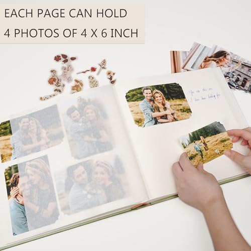 Vienrose Scrapbook Photo Album, 12x12 Inches, 100 Pages, Grass Green - Image 5