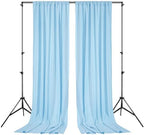 Baby Blue/Light Blue Backdrop Curtains 10ftx10ft Polyester Photo Drapes - Image 4
