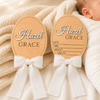 Personalized Baby Announcement Sign Set with Ribbon Bow - Image 3