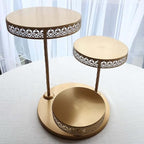 Efavormart 3-Tier Gold Metal Cupcake Tower Dessert Stand, Hollow Lace Design Round Tiered Cake Stand - 21" - Image 6