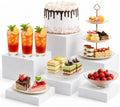 6 PCS Acrylic Buffet Risers and Stands, (10" 9" 8" 7" 6" 5") Food Risers for Buffet Table, Dessert Table Display Set, White Acrylic Cube Boxes for Parties, Catering, Jewelry & Collectibles by Silanit