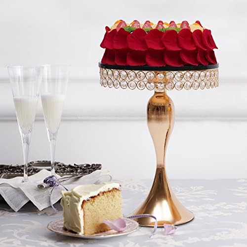 3 Piece Set Gold Crystal Cake Holder Wedding Dessert Metal upcake Stand Set with Mirror Plate Birthday Party Decorations for Tables - Image 7