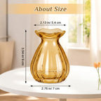 40 Pieces 3.5 Inch Glass Bud Vase Mini, Amber - Image 3