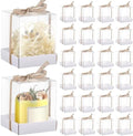 36 Set 3.5x3.5x4 in Candle Gift Package Transparent, White, 24 Set by Cunno
