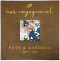 Personalized Engagement Photo Album, Holds 200 4" x 6" Photos, Engraved Our Engagement Leatherette Picture Album, Engagement Gifts For Couples, Brown by GiftsForYouNow