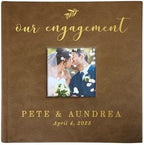 Personalized Engagement Photo Album, Holds 200 4" x 6" Photos, Engraved Our Engagement Leatherette Picture Album, Engagement Gifts For Couples, Brown by GiftsForYouNow