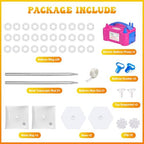 IDAODAN 2 Set Balloon Column Kit and Balloon Pump Electric, Balloon Column Stand with Balloon Pump, 65 inch Height Balloon Tower Stand for Wedding Baby Shower Birthday Party Event Decorations - Image 5