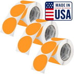 Perco Neon Orange Perforated Round Circle Dot Sticker 3-Inch Labels — 3 Rolls, 1,500 Stickers - Sale, Clearance & Limited-Time Offer Signage, High Visibility - Made in USA by Perco