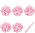 Fun Express - Light Pink Tissue Pom Pom Decor W/gromme - Party Decor - Hanging Decor - Tissue - 6 Pieces by FunExpress
