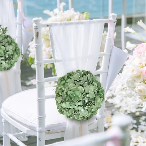 Sage Green Hydrangea Flower Balls for Centerpieces,12 PCS, 8 Inch - Image 7