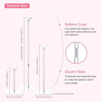 TekXYZ Acrylic Balloon Stand for Table Centerpiece, Adjustable 10-Pack - Image 3