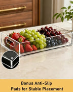 Acrylic Tray, 2 Pack Spill Proof Platter with Handles for Ottoman - Image 6