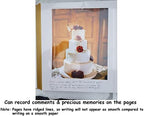 higher volume capacity XL magnetic page wedding album. 80 pages, 4x6, 5x7, 8x10, 8x12 photos, gift box. Fabric pearls and white lace wedding album, personalizable - Image 5