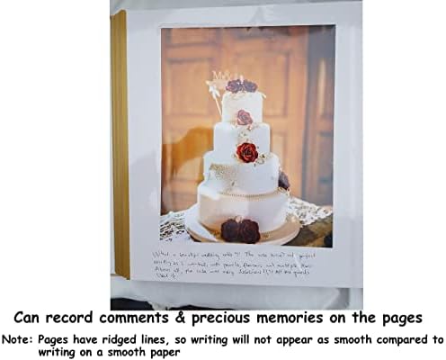 higher volume capacity XL magnetic page wedding album. 80 pages, 4x6, 5x7, 8x10, 8x12 photos, gift box. Fabric pearls and white lace wedding album, personalizable - Image 5