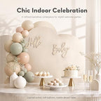 Hello Baby Backdrop Wooden Sign Round Gender Reveal Background Photo Decor - Image 6