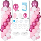 Balloon Column Stand with 101 Balloons, Balloon Column Kit Set of 2, Metal Balloon Tower Stand with Base for Floor, Height Adjustable from 1.57 to 7 Ft, For Party Decorations by Lanboon