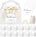 Maitys 24 Set Welcome Boxes for Wedding Guests 9x6x6 Gable Boxes, Beige by Maitys