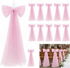 Zeyune 12 Pcs Large Bow Party Decorations Hanging Mesh Bows,Pink by Zeyune