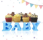 Baby Shower Cupcake Stand,BABY Acrylic Clear Cupcake Holder,Gender Reveal Cupcake Stand,Treat Stands for Dessert Table Display Set,Baby Shower Decorations,Cake Stands for Baby Shower,Birthday Party (Blue) by Unknown
