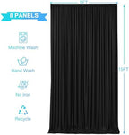 40ft x 15ft Black Wrinkle Free Backdrop Curtains for Wedding Party Backdrops Curtain Drapes Fabric Decorations Photo Back Drop Cloth for Baby Shower Photography Stage Reception - Image 6