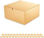 PACKQUEEN 30 Gold Gift Boxes Bulk with Lids, Bridesmaid Boxes 8x8x4 Inches by PACKQUEEN