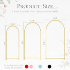 3 Pack Arch Backdrop Stand (4FT/5FT/6FT), Metal Arch Frame Stand with Cover - Image 2