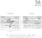 Andaz Press 56-Pack Personalized RSVP Postcards for Wedding Gray Rustic Wood Cardstock Response Reply Cards for Bridal Shower Baby Shower Birthday Event Custom Date and Return Address 4 x 6-Inch - Image 5